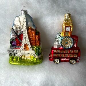 London & Paris Christmas Ornaments